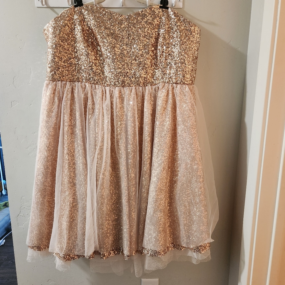 Torrid Strapless Sequin Party Dress